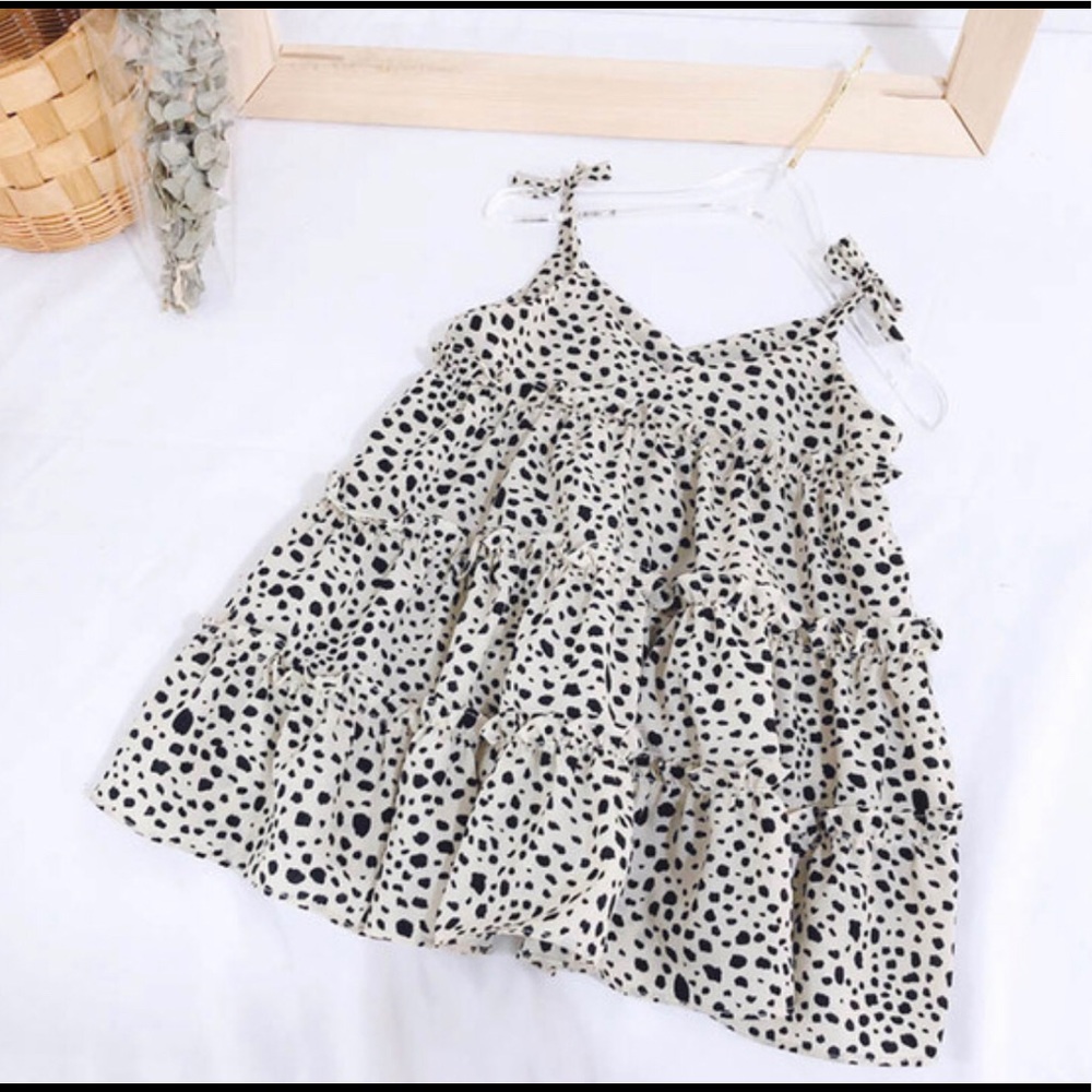 Cream Leopard mini dress & brown leopard